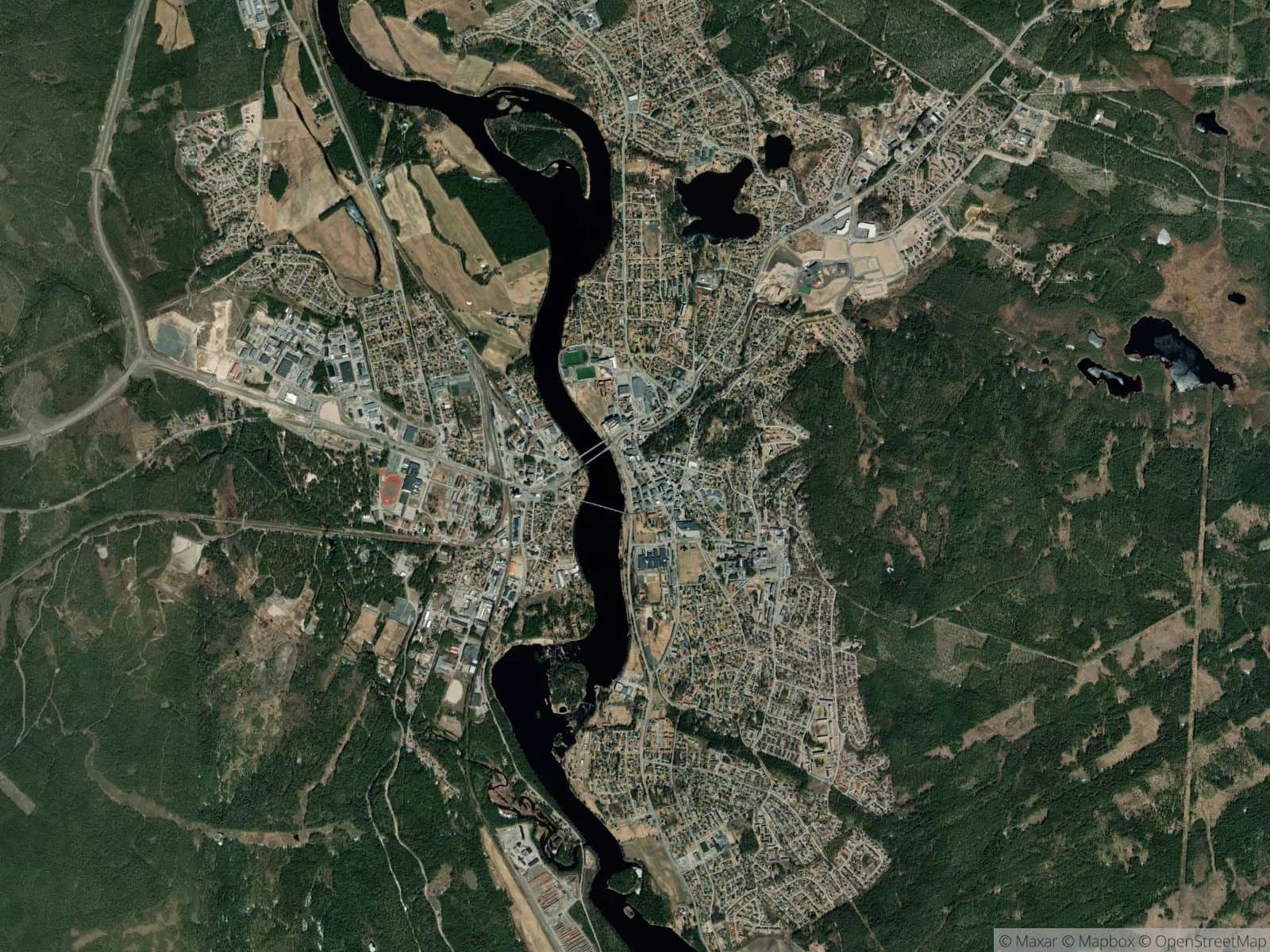 Satellittbilde av Elverum