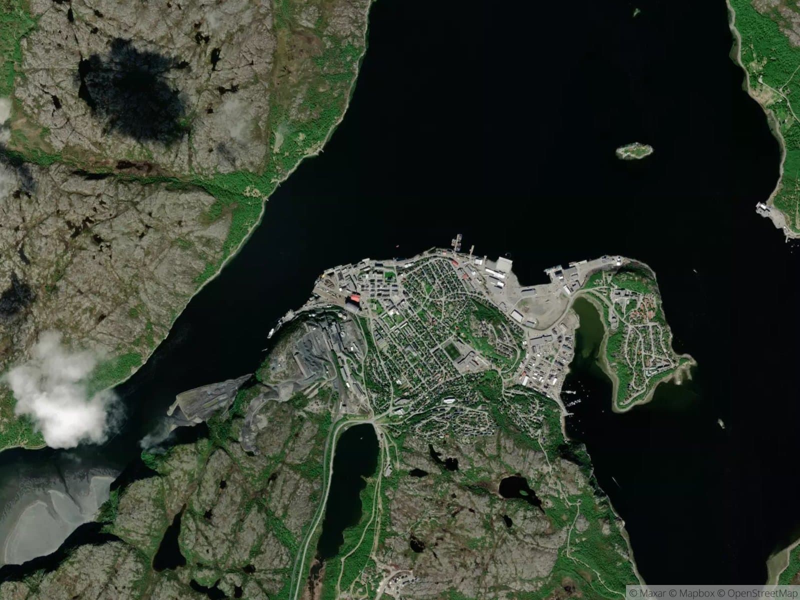 Satellittbilde av Kirkenes