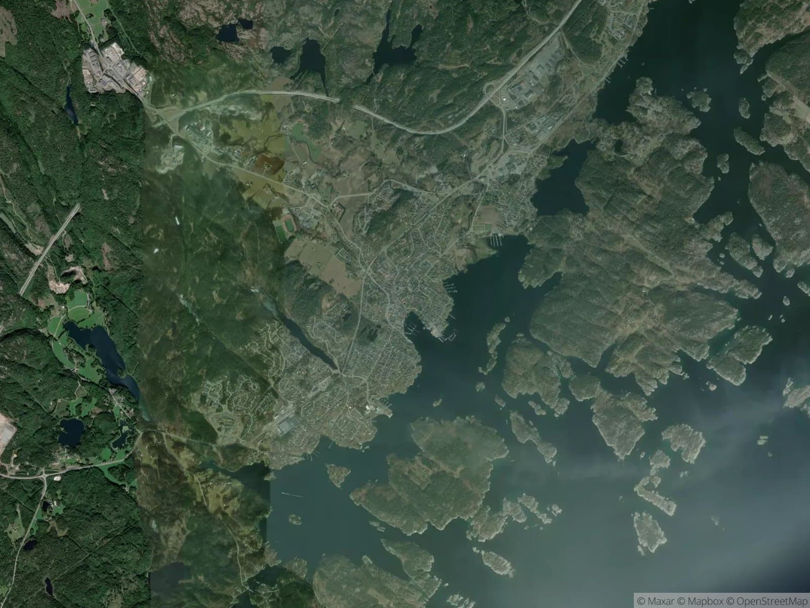 Satellittbilde av Lillesand