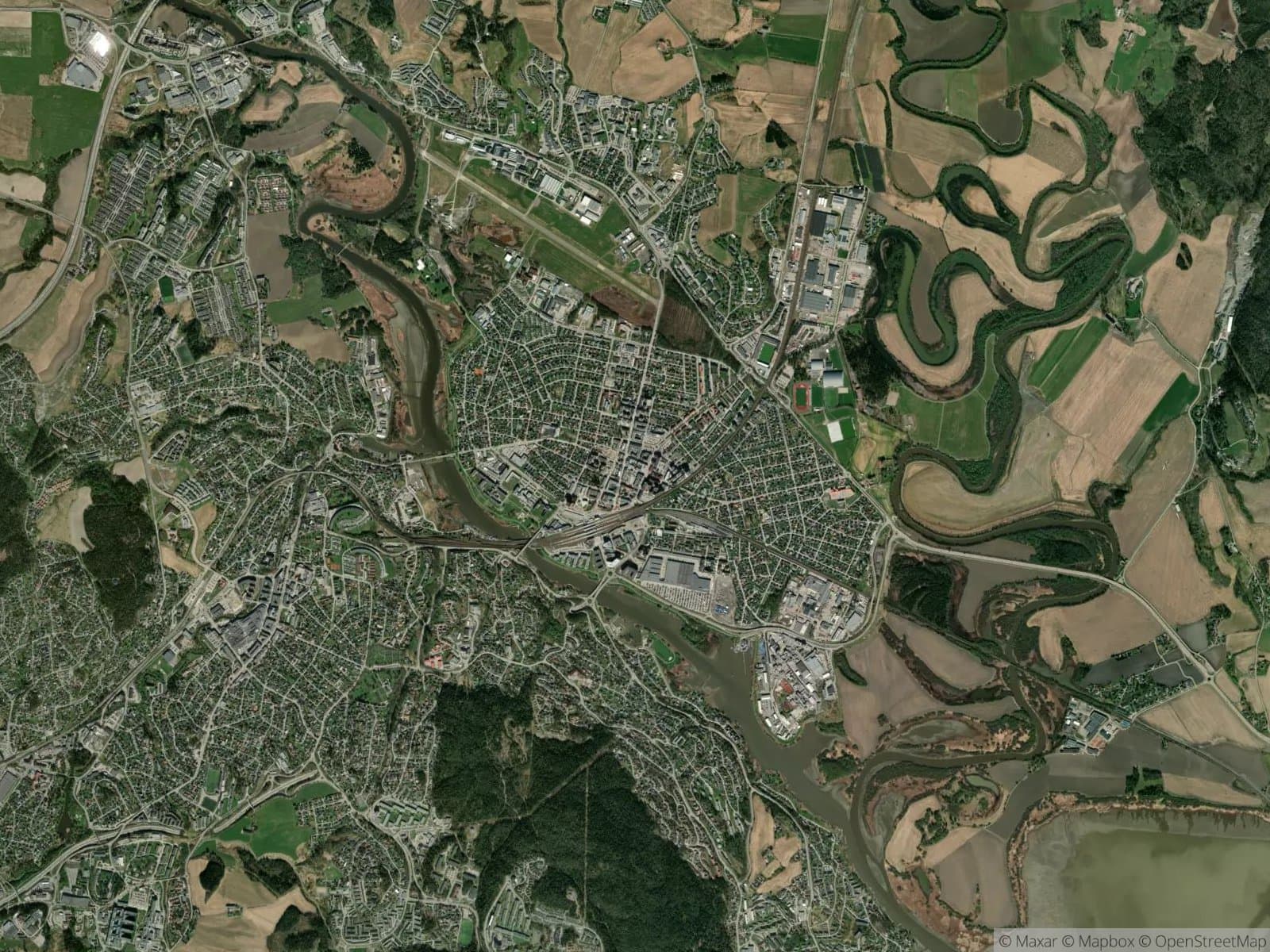 Satellittbilde av Lillestrøm