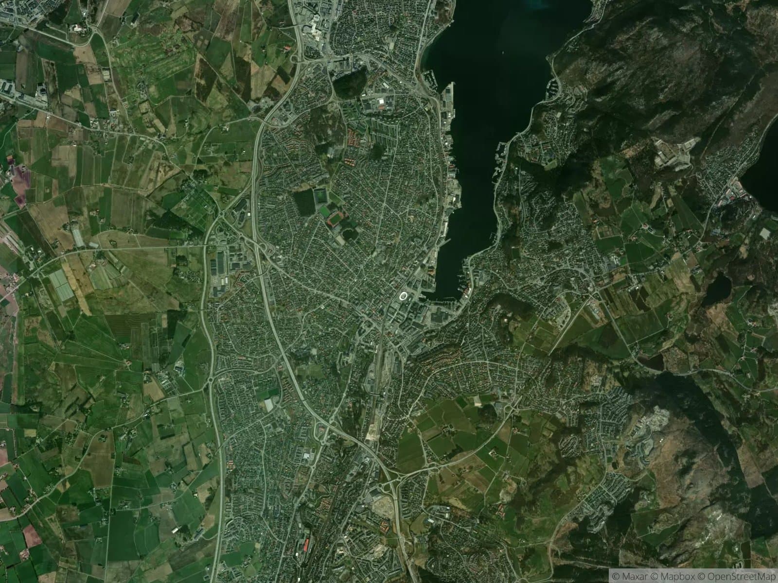 Satellittbilde av Sandnes