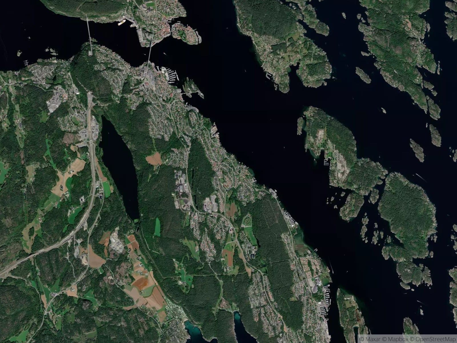 Satellittbilde av Stathelle