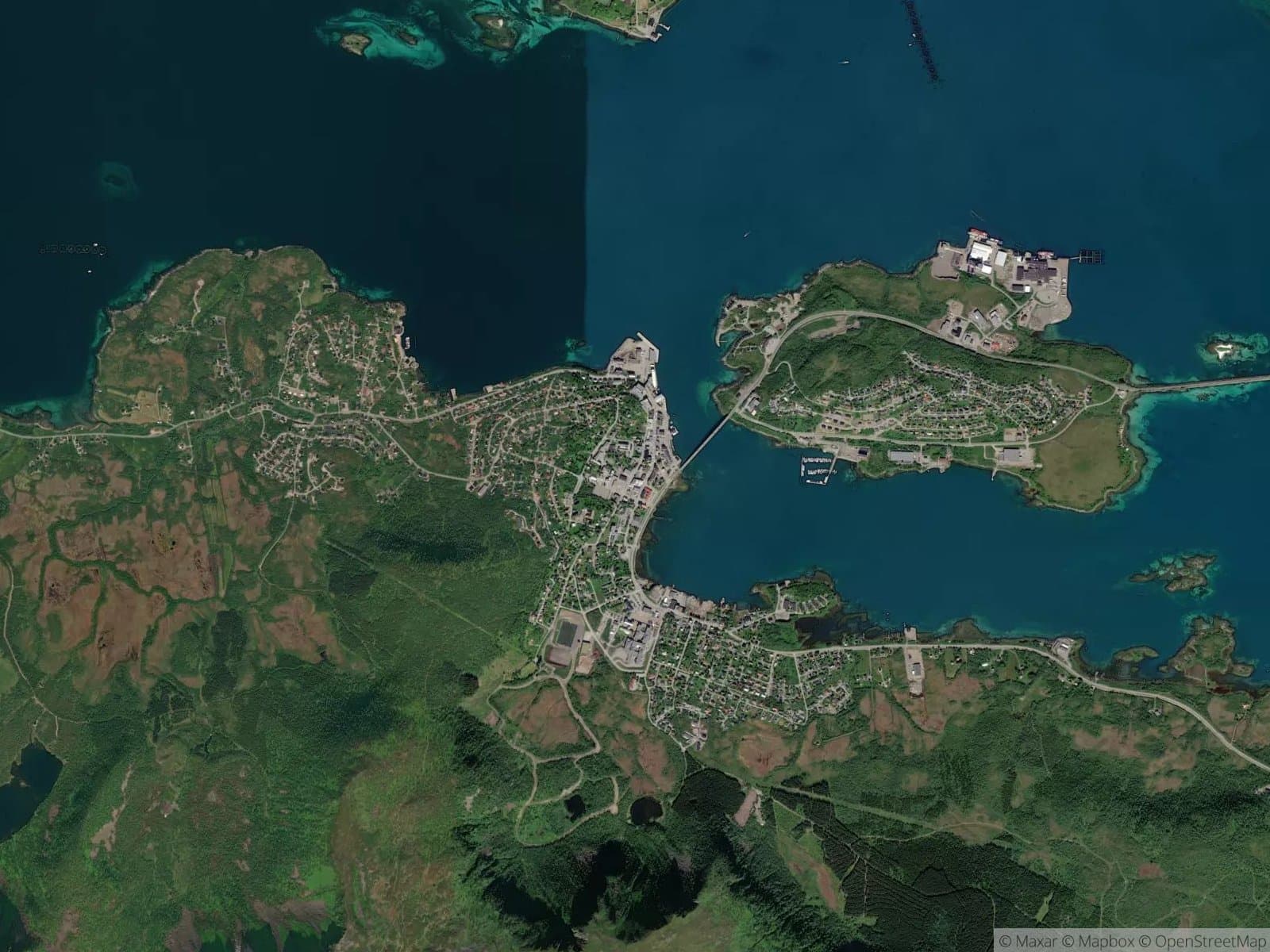 Satellittbilde av Stokmarknes