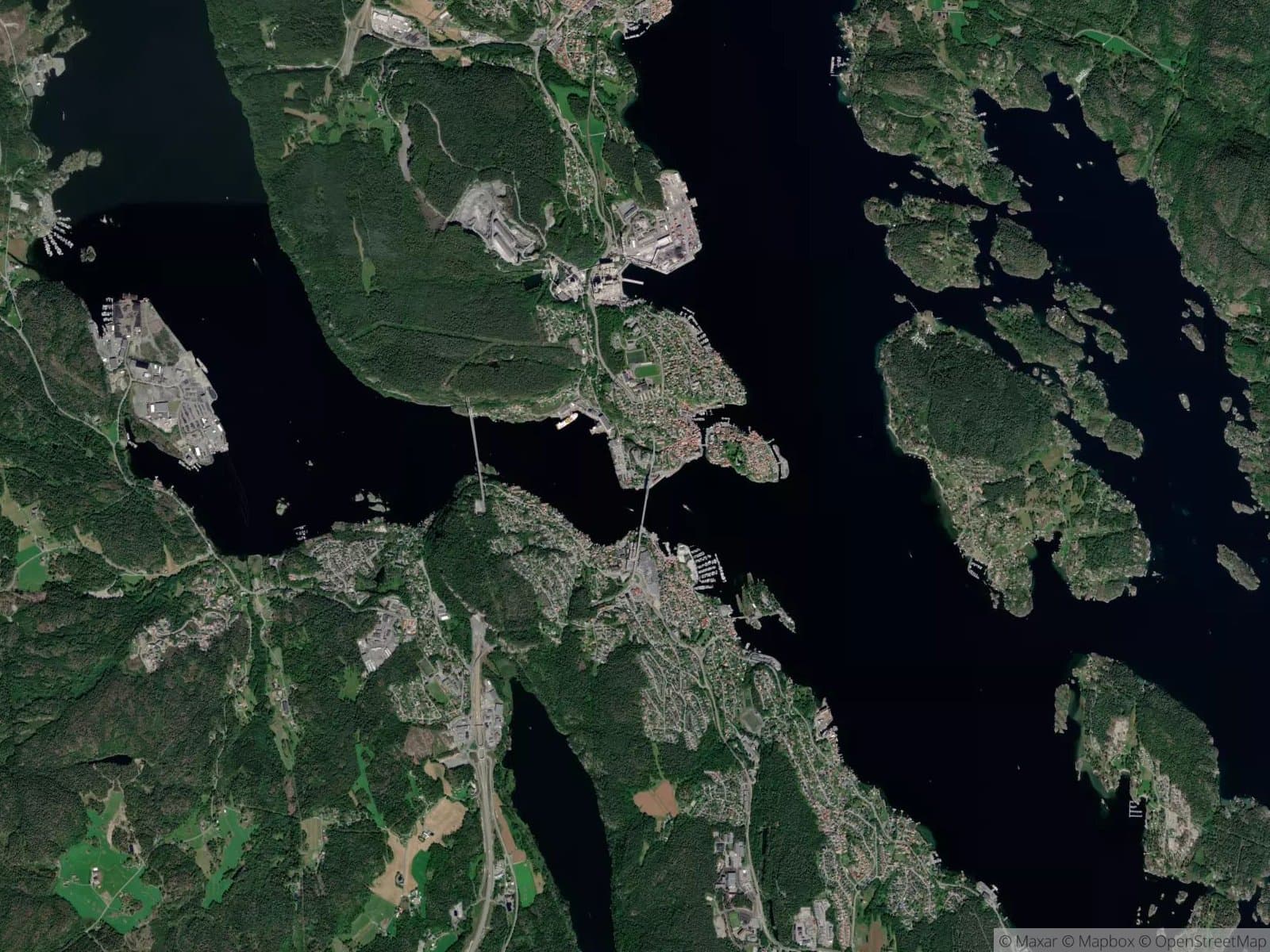 Satellittbilde av Brevik