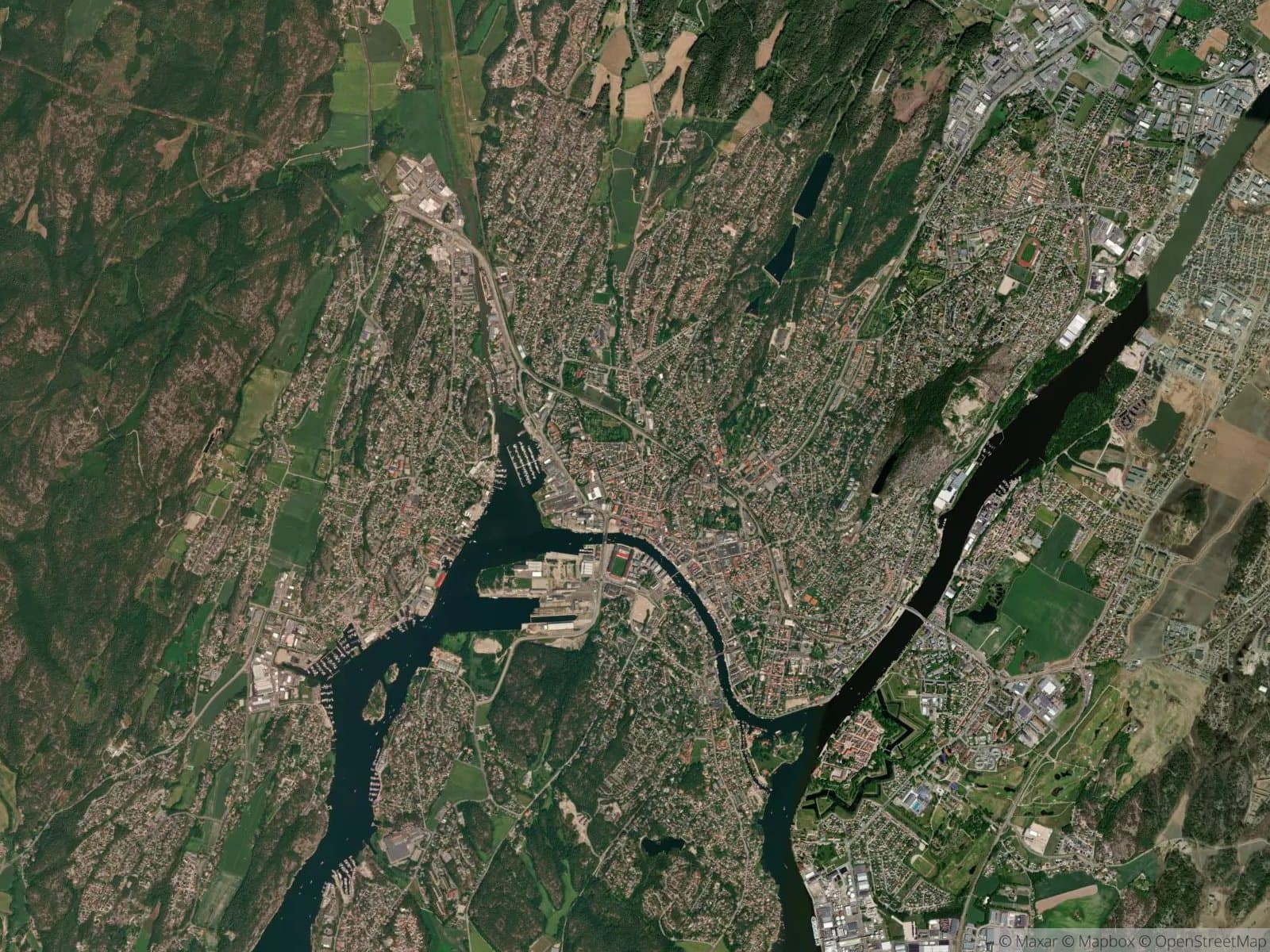Satellittbilde av Fredrikstad