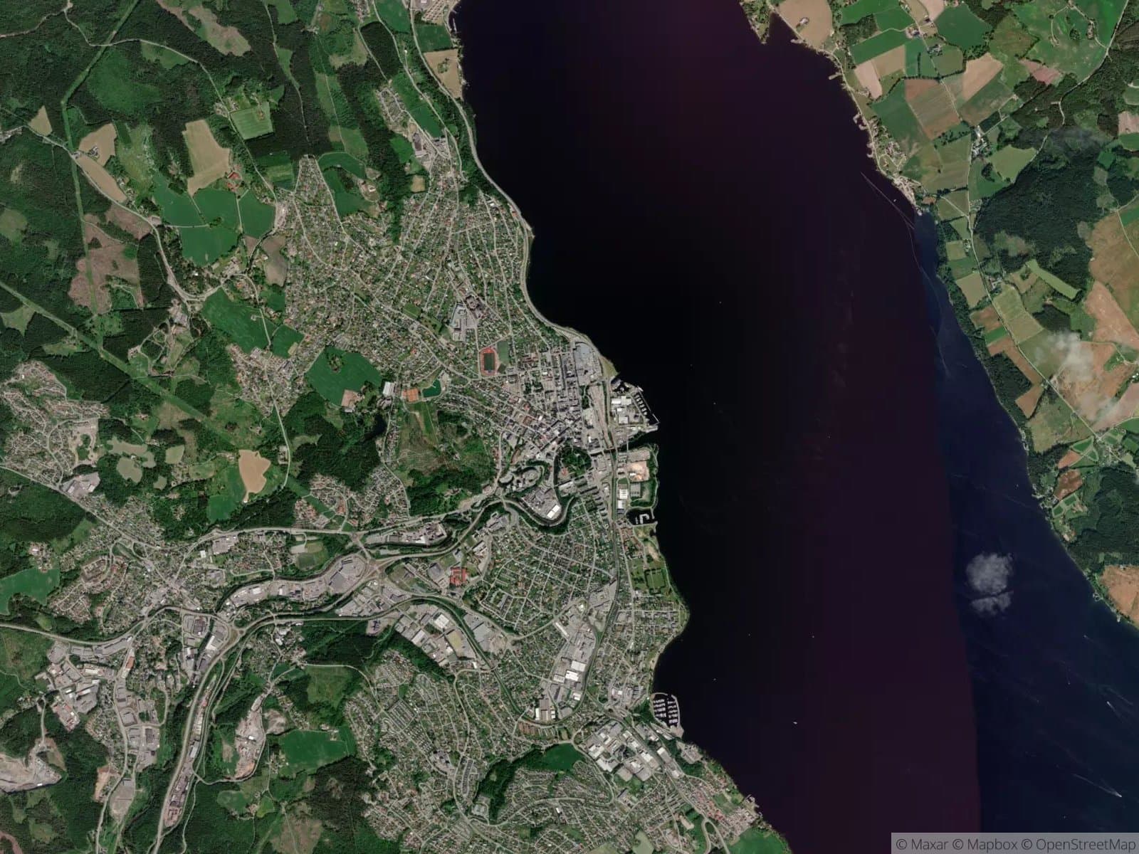 Satellittbilde av Gjøvik