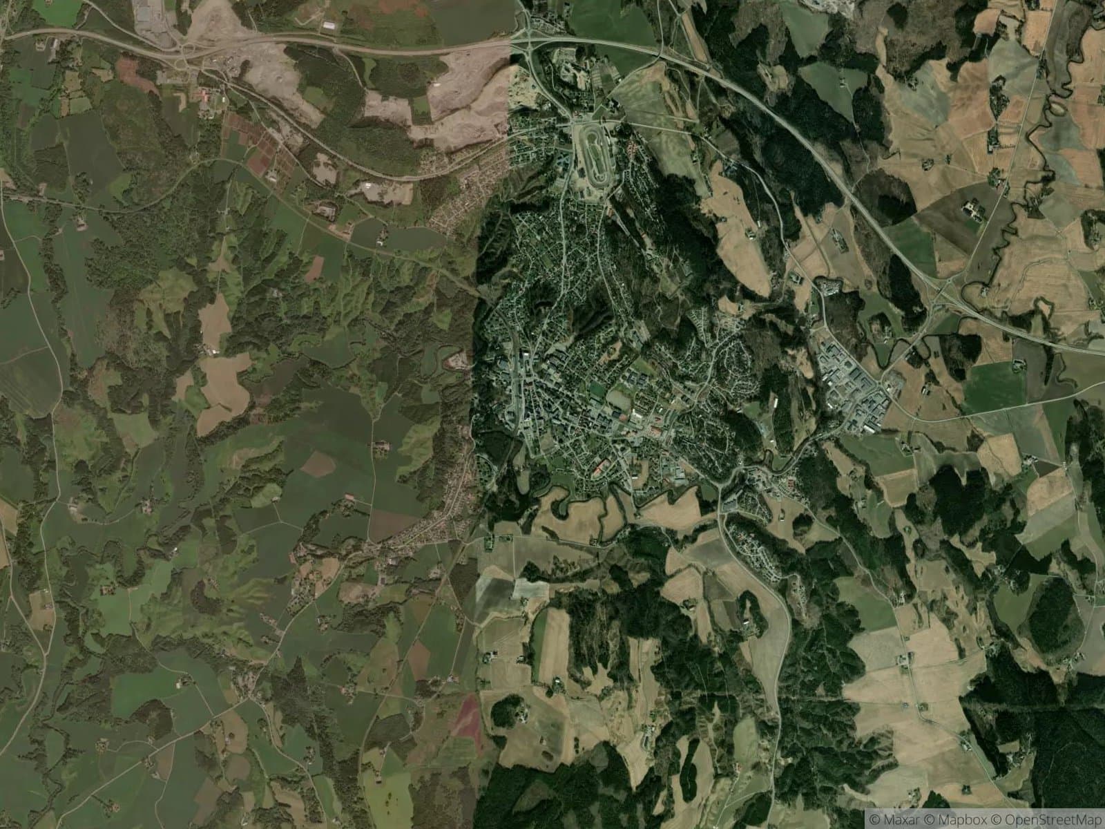 Satellittbilde av Mysen