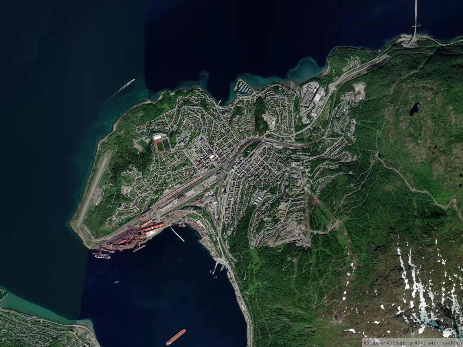 Satellittbilde av Narvik