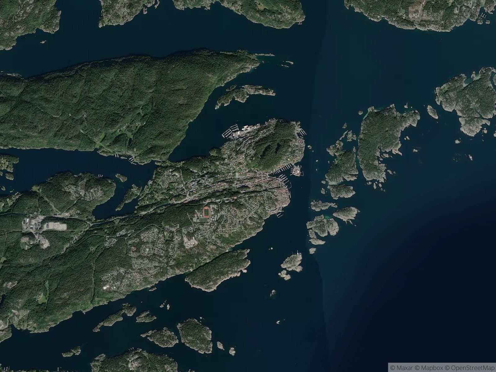 Satellittbilde av Risør