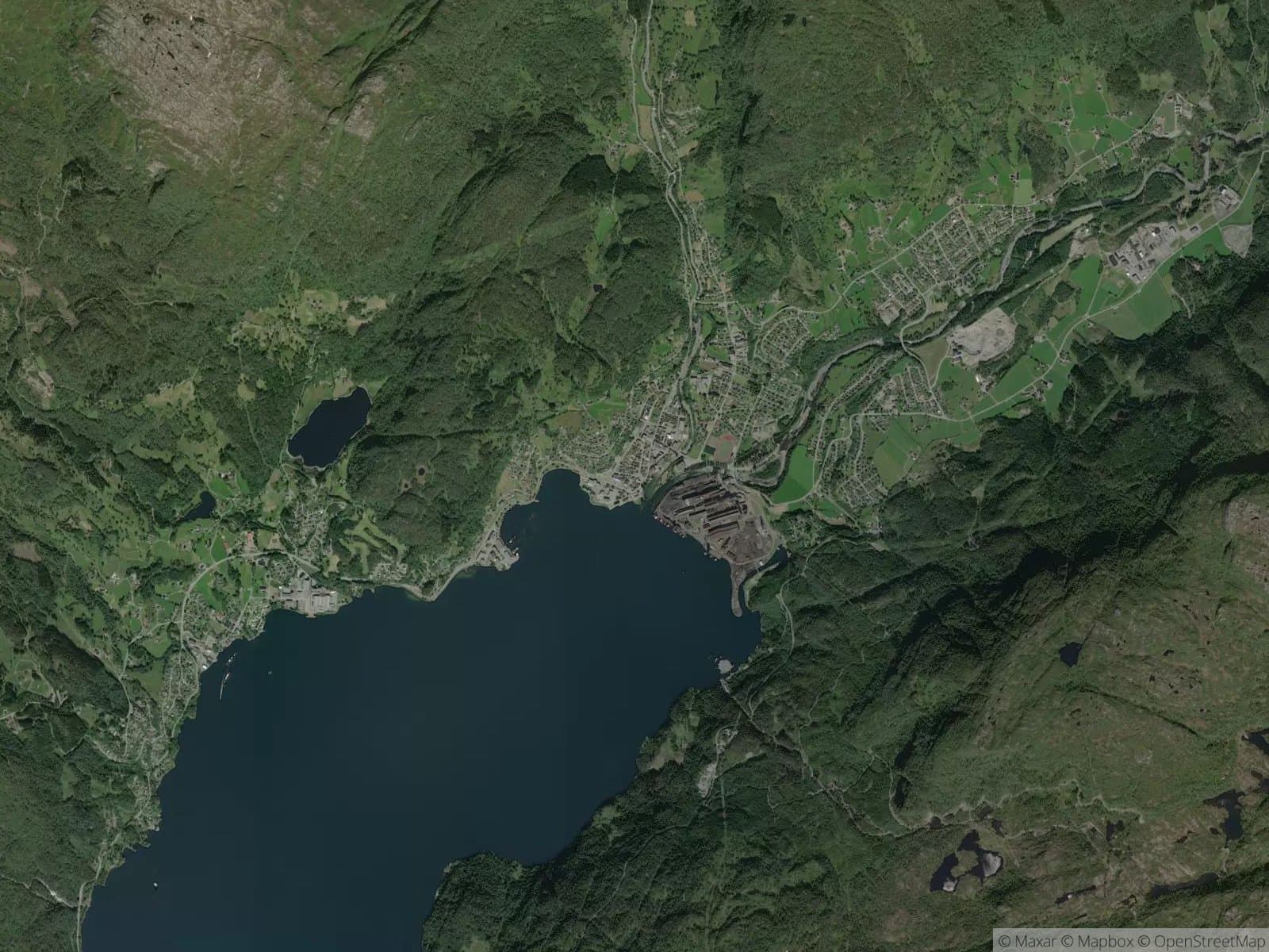 Satellittbilde av Sauda